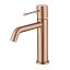 Grifo lavabo monomando Génova oro rosa cepillado apertura en frio de Imex